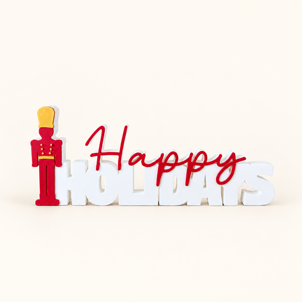 3D-geprint woordbeeld Happy Holidays – Dovana