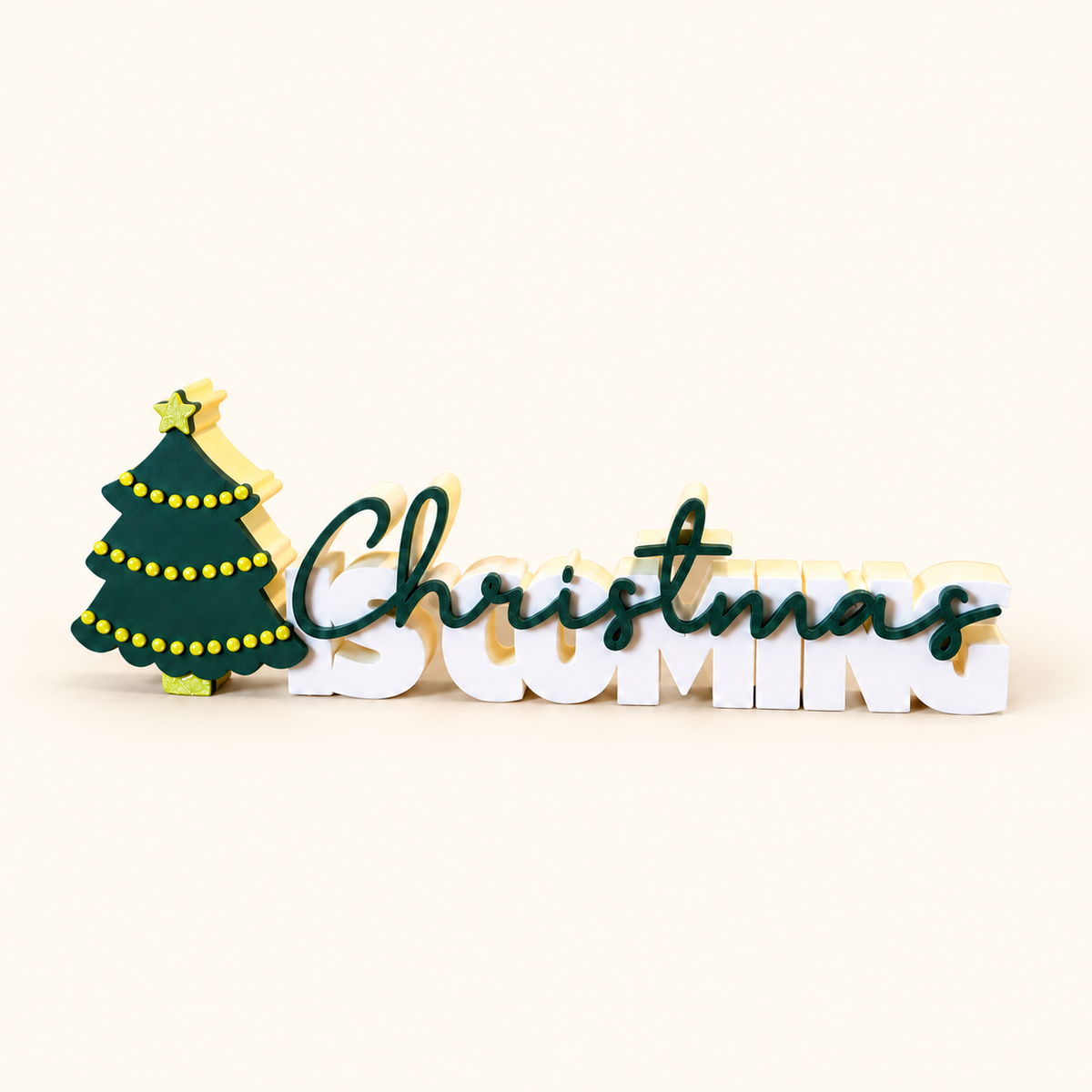 3D-geprint woordbeeld Christmas is Coming – Dovana