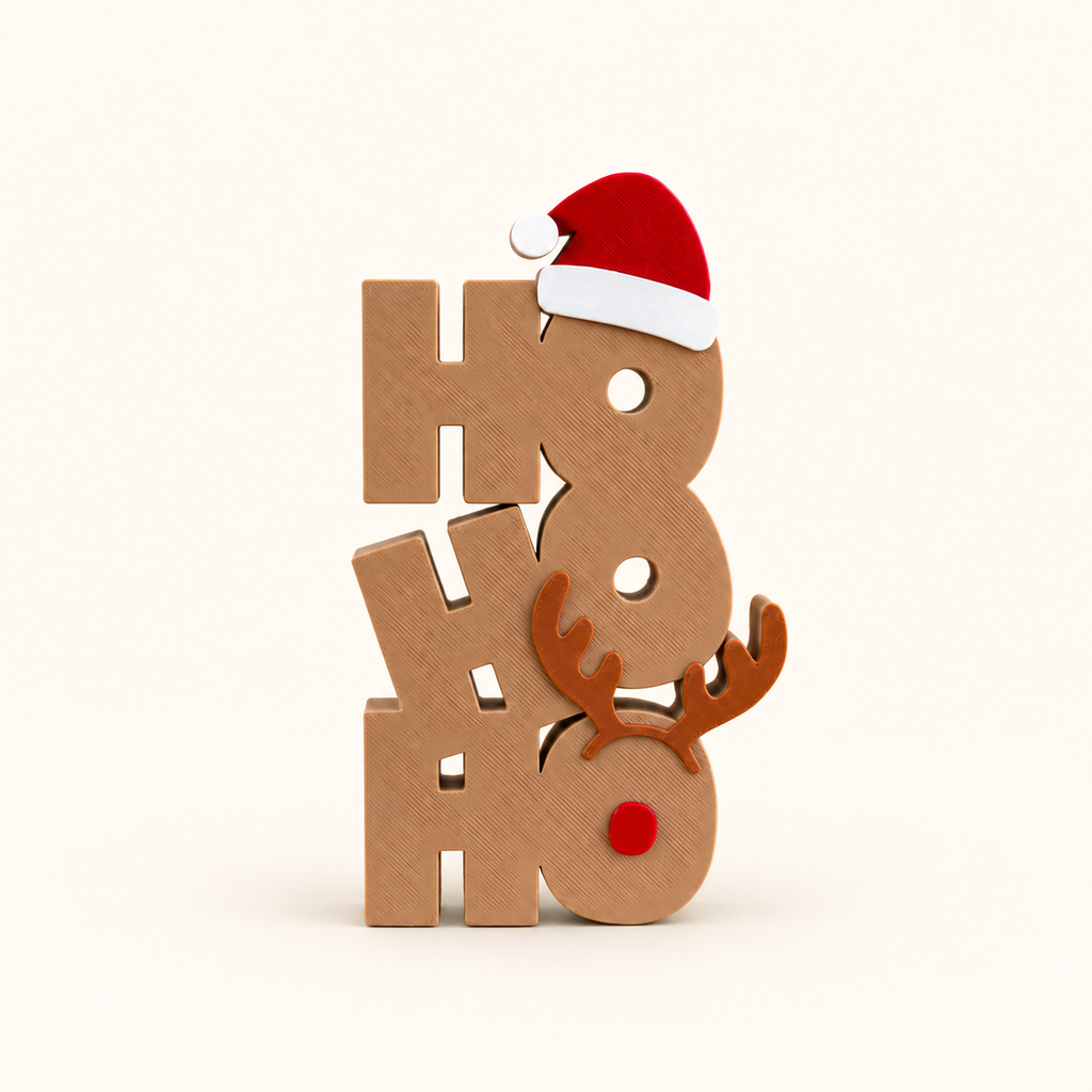 3D-geprint woordbeeld Ho Ho Ho – Dovana