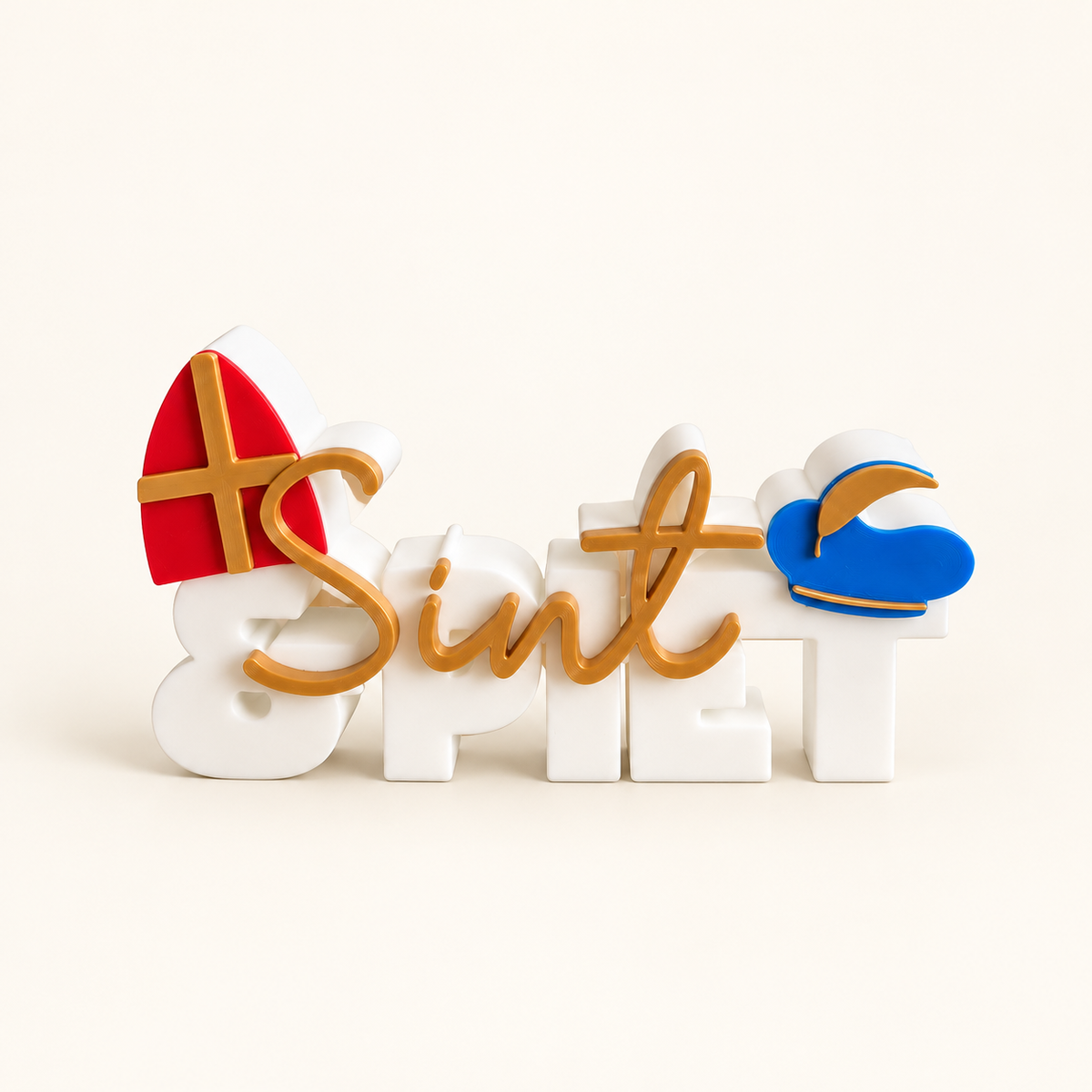 3D-geprint woordbeeld Sint & Piet – Dovana