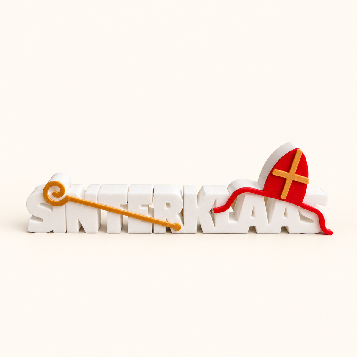 3D-geprint woordbeeld Sinterklaas met staf en mijter – Dovana