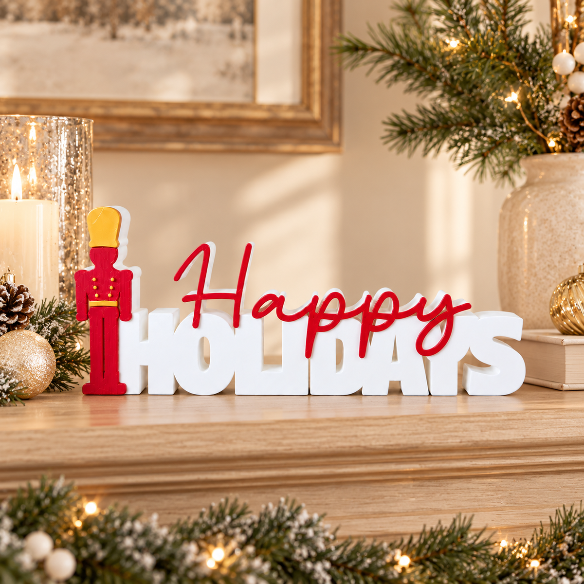 3D-geprint woordbeeld Happy Holidays – Dovana