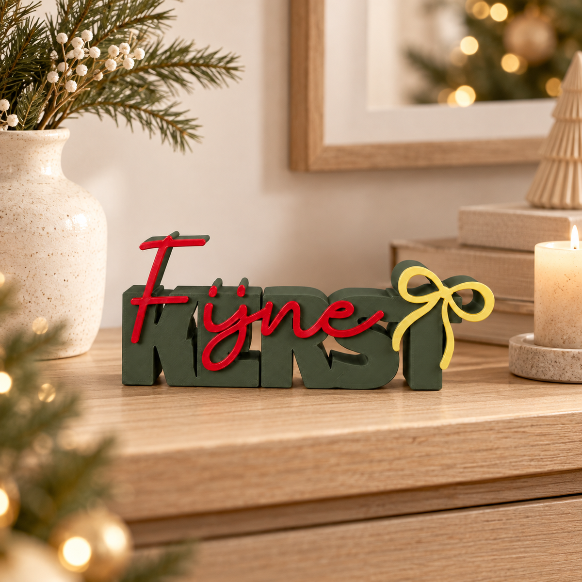 Woordbeeld - Fijne Kerst met strik