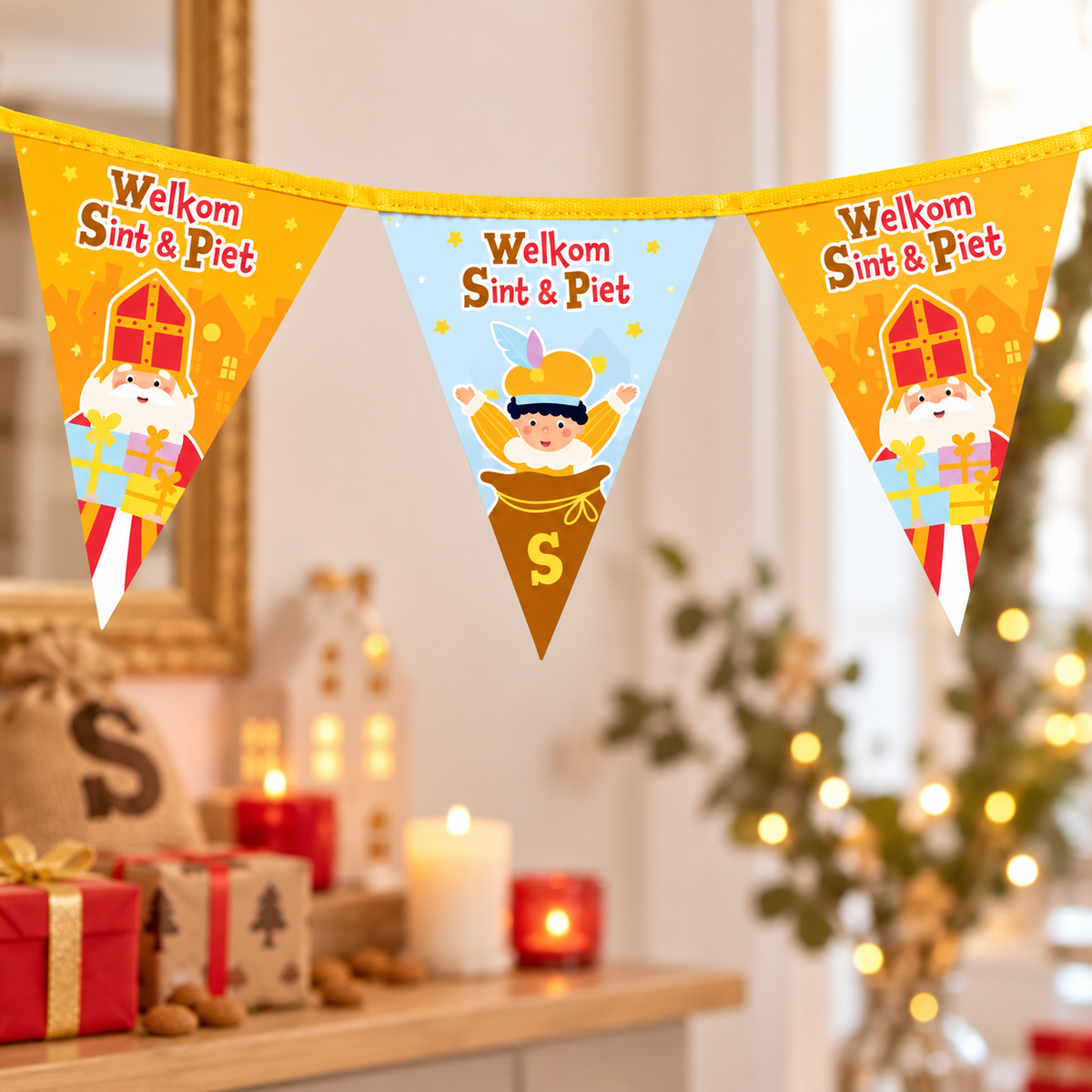 Sinterklaas vlaggenlijn – Welkom Sint & Piet – 10 meter