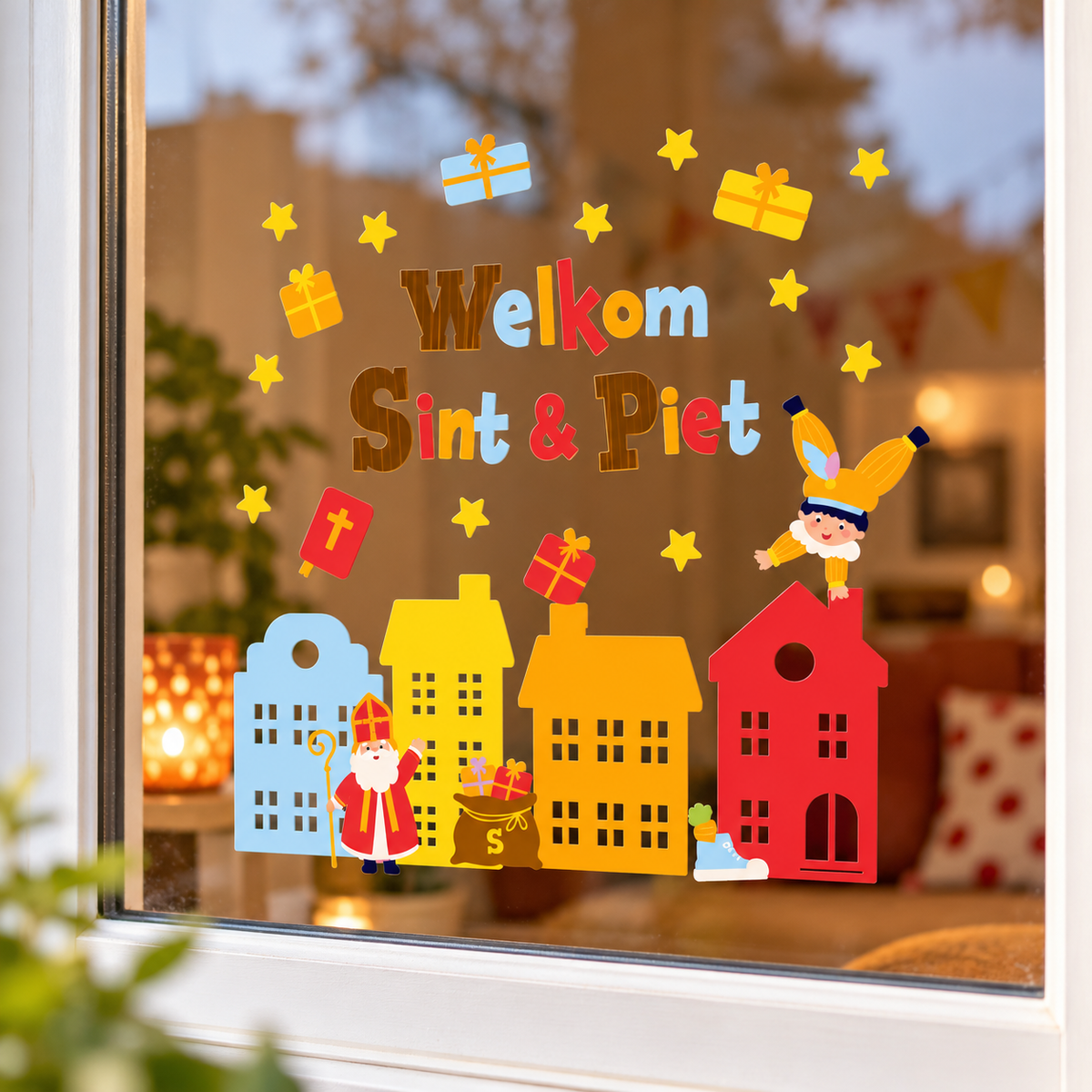 Sinterklaas raamstickers – Welkom Sint & Piet
