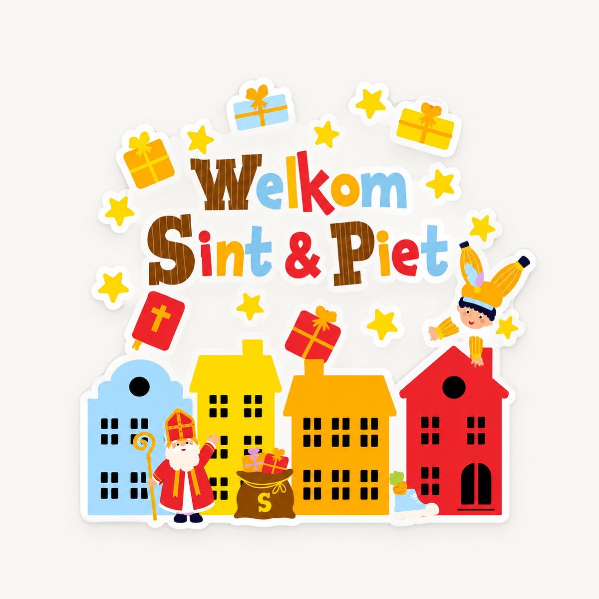 Sinterklaas raamstickers – Welkom Sint & Piet