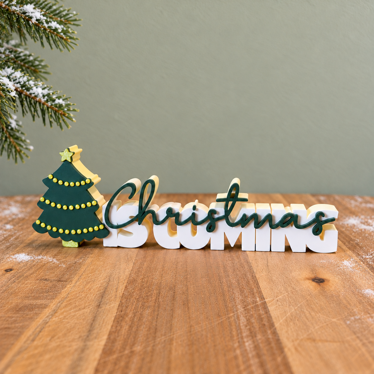 Kerstwoordbeeld Christmas is Coming van Dovana