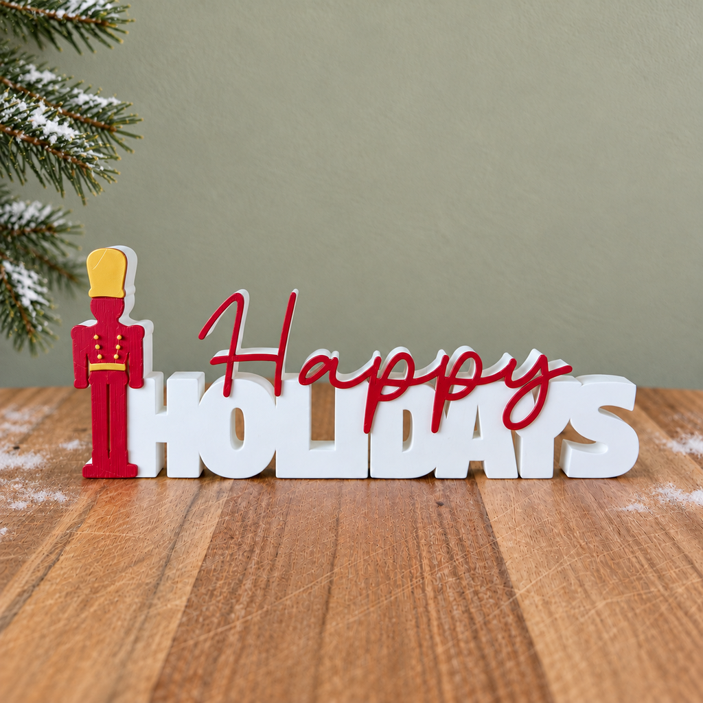 Kerstwoordbeeld Happy Holidays van Dovana