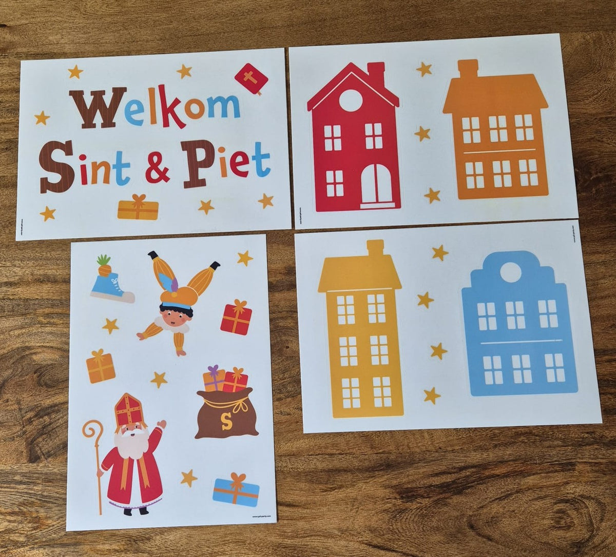 PD Party Sinterklaas raamstickers vier vellen