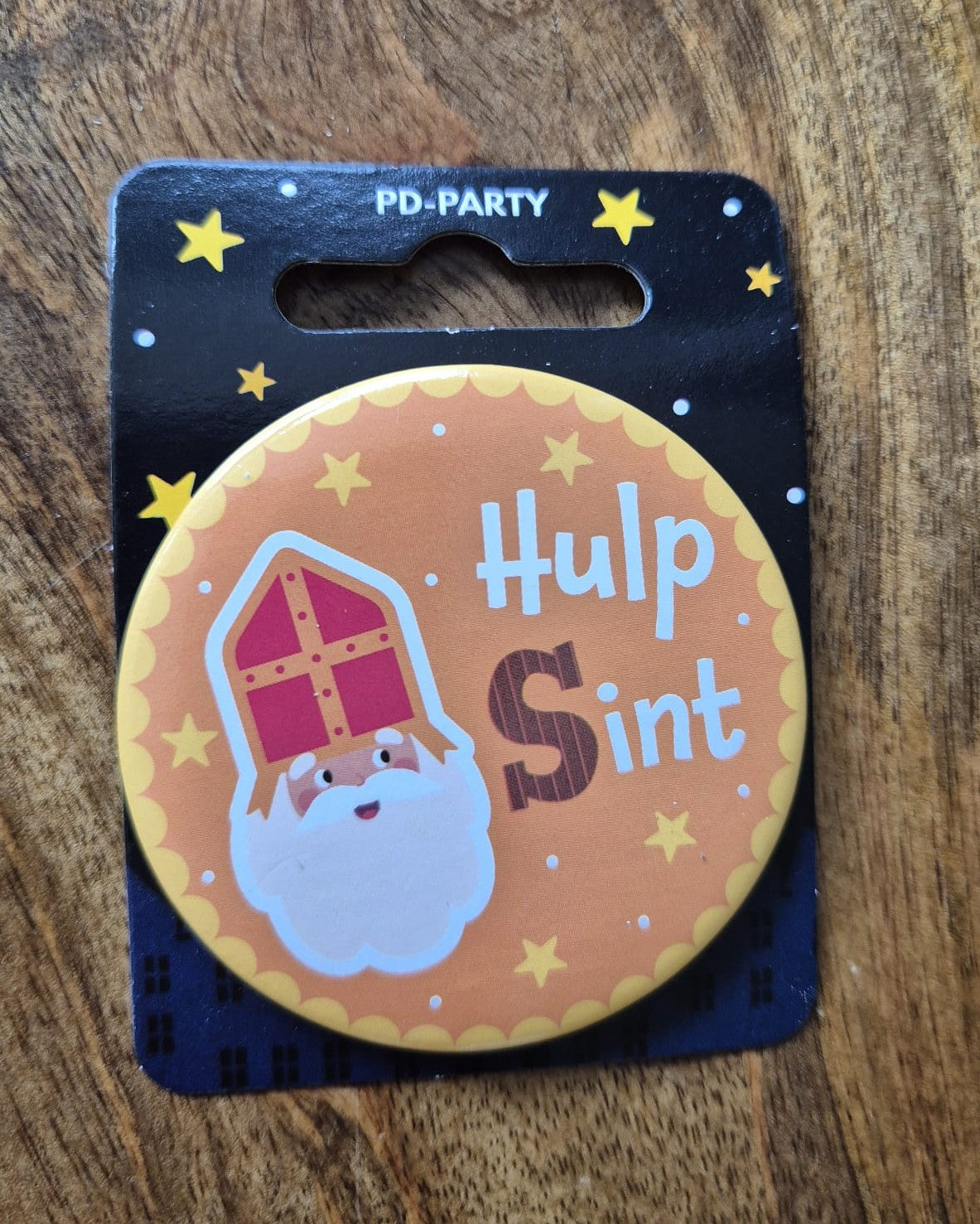 PD Party Sinterklaas button Hulp Sint