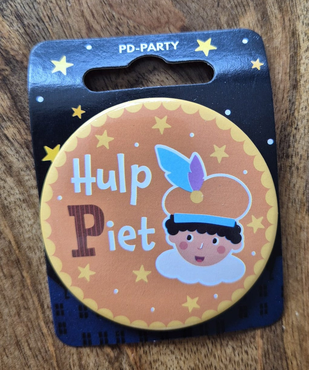 PD Party Sinterklaas button Hulp Piet